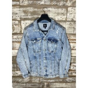 Art Class Girls XL 14/16 Distressed Jean‎ Jacket Denim Long Sleeve Acid Wash